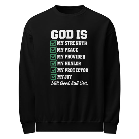 God Is Unisex Crew Neck Sweatshirt Black